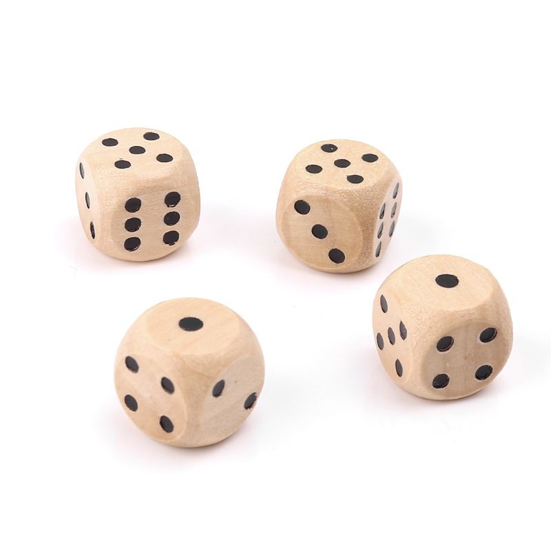 10 Buah Dadu Kayu 6 Sisi D6 Da - Kids Education Number ulasan dan harga
