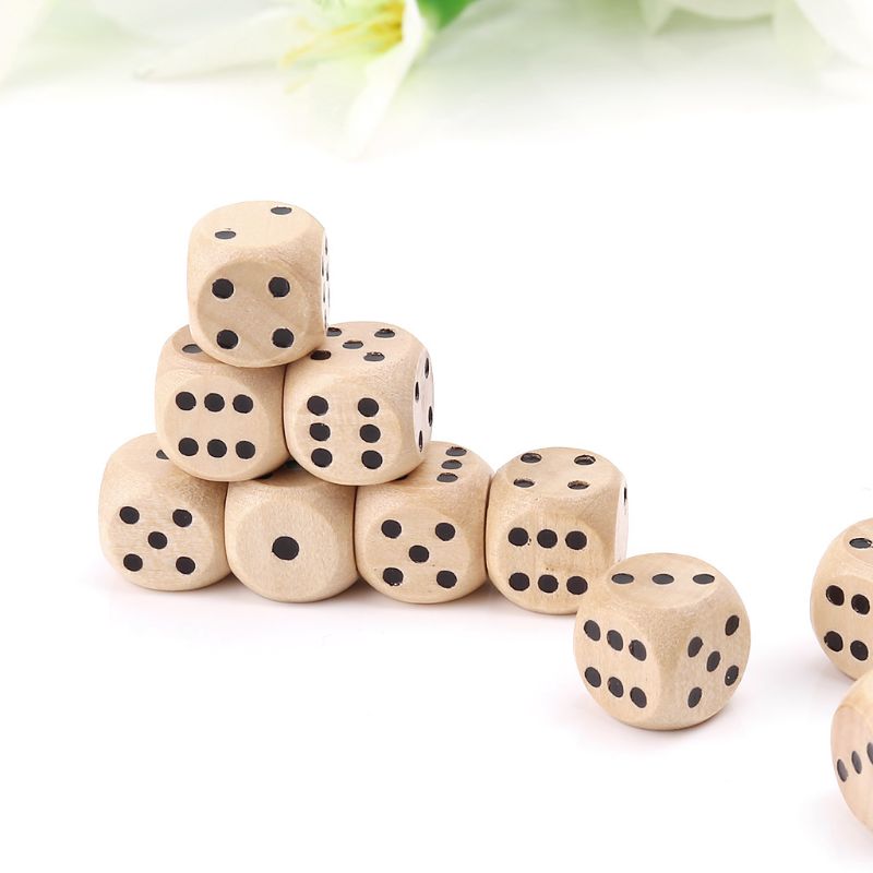 10 Buah Dadu Kayu 6 Sisi D6 Da - Kids Education Number ulasan dan harga